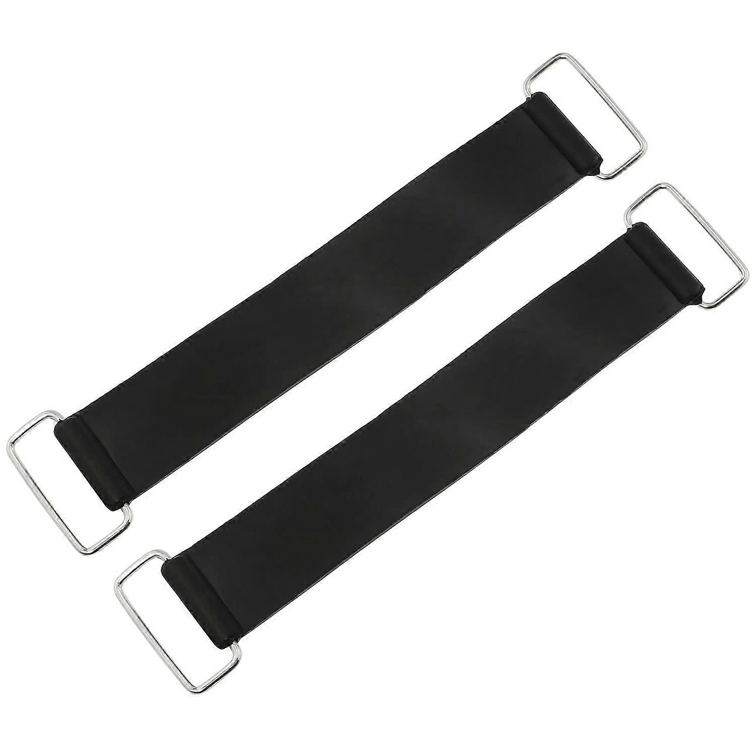 2Pcs NonSlip Rubber Battery Strap with ShockAbsorbing Grip, 7.1x1in Black Elastic Holder