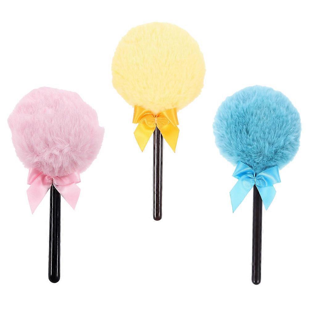 3Pcs Reusable Powder Puff with Lollipop Handle for Makeup Application
