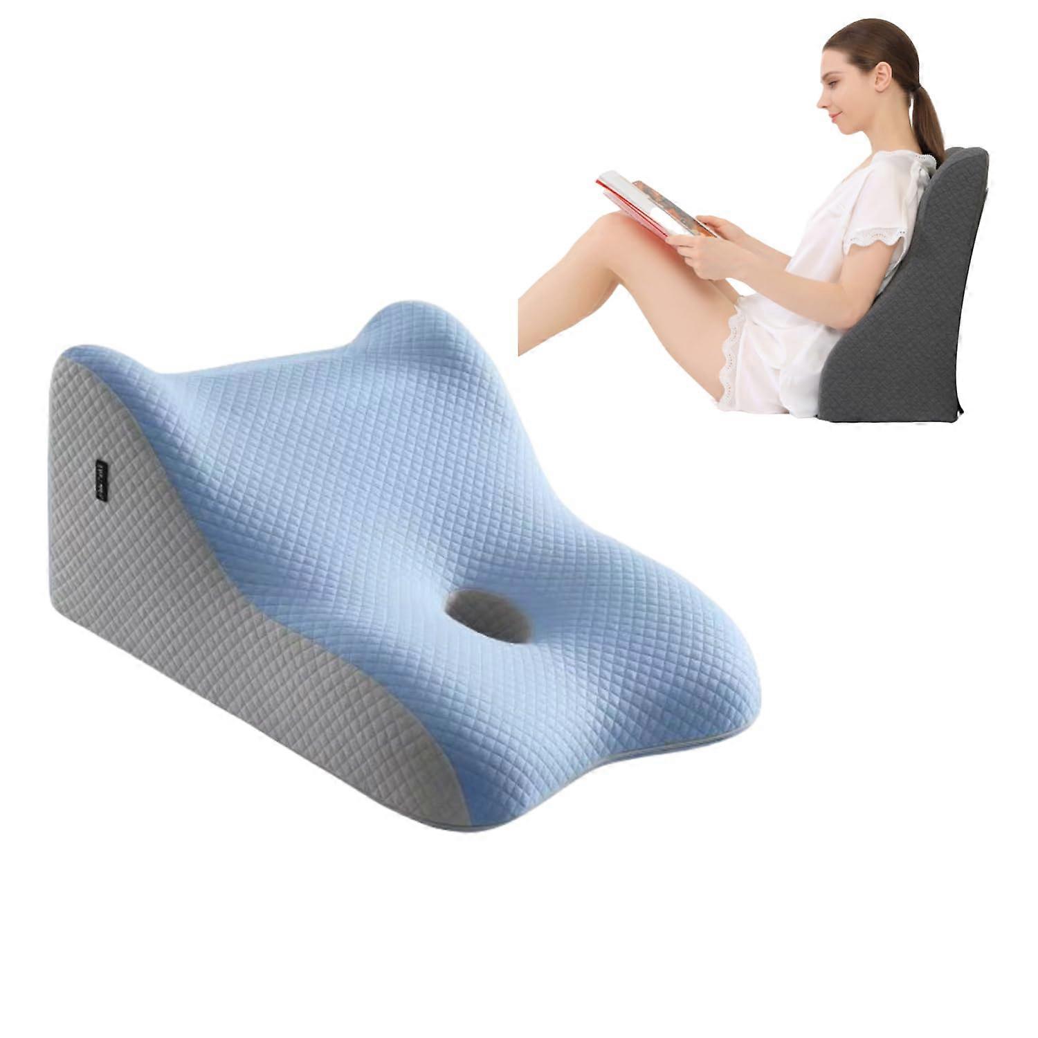 Memory Foam Support Pillow with Orthopedic Cushion for Lumbar, Hip and Back Pain Relief – Blue