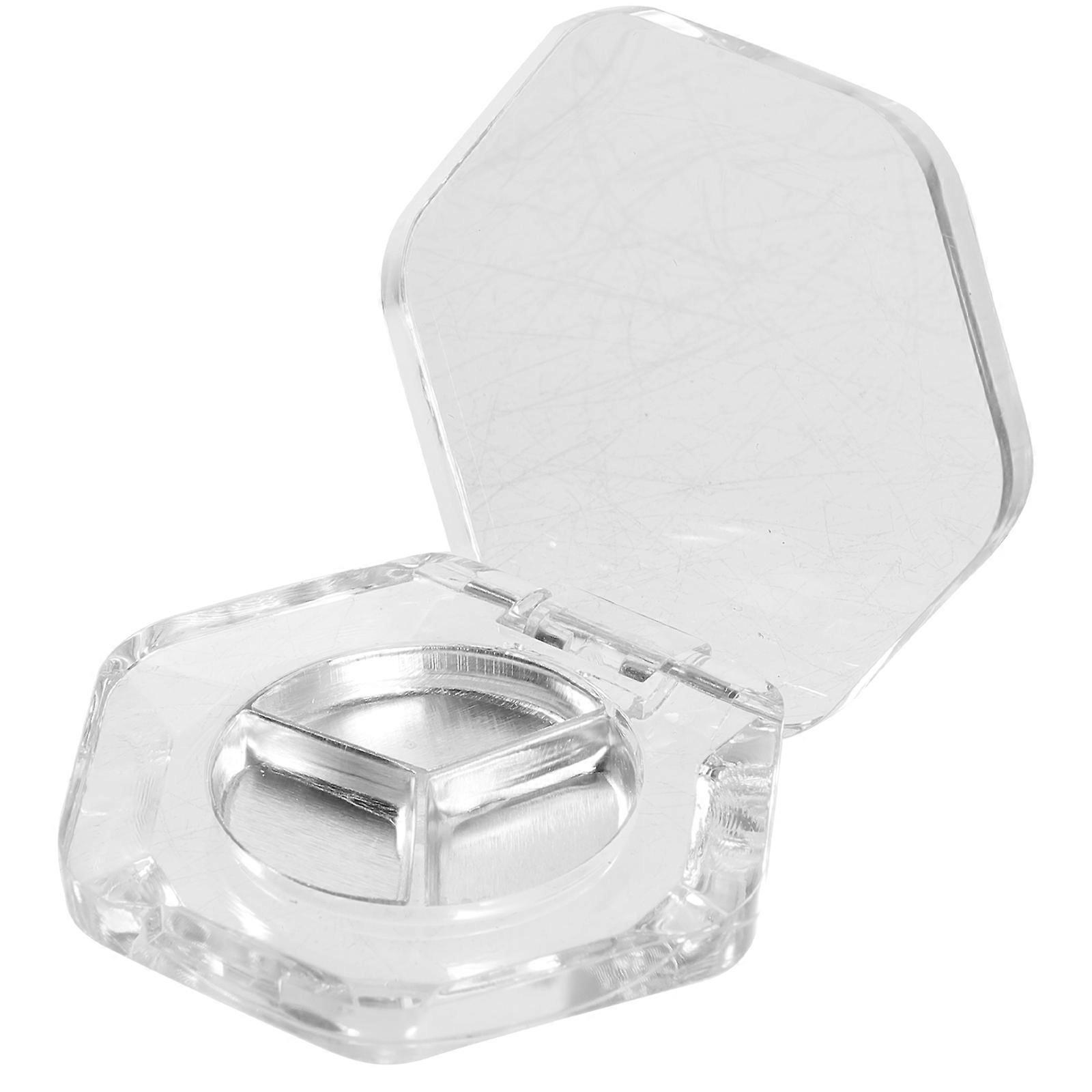 8pcs Silver Hexagonal Blush Case for Black Women's Compact Refillable Eyeshadow Pans for Storage