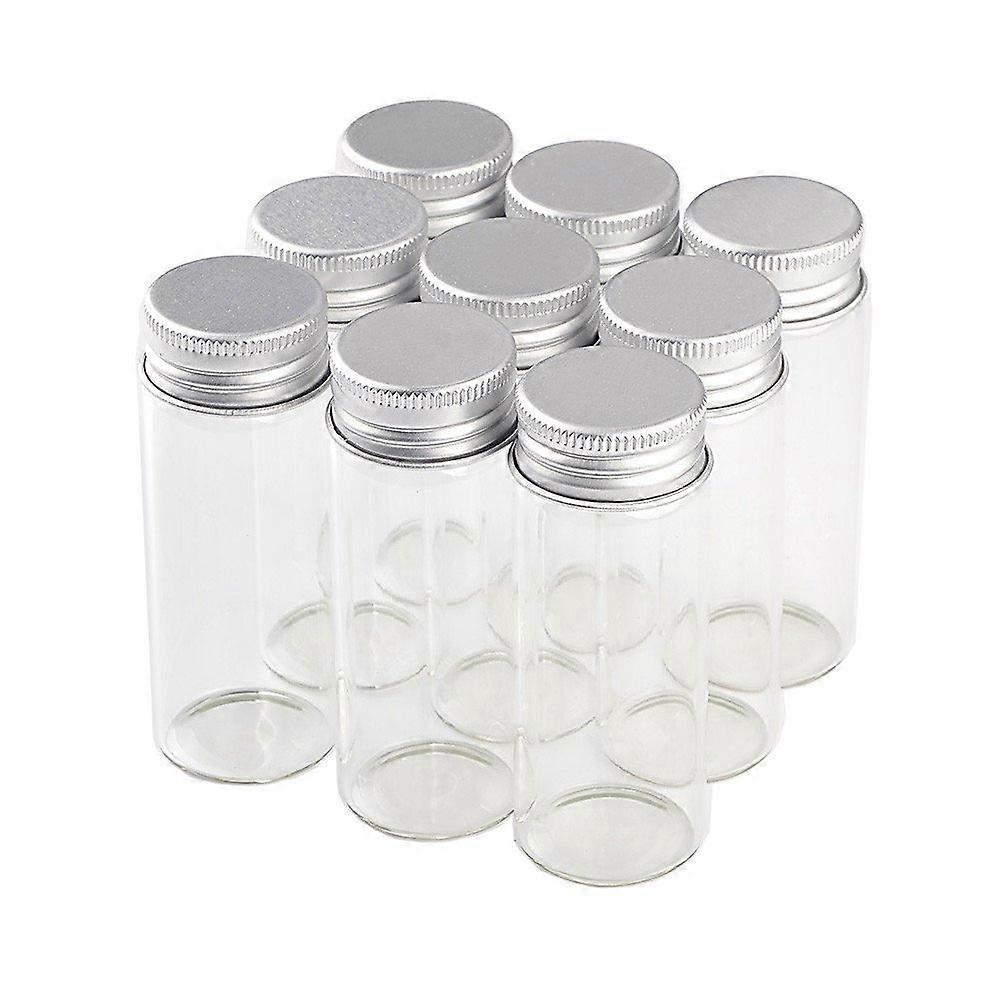 40ml Glass Spice Jars with Screw Lid, Airtight Clear Bottles with Gold or Silver Aluminum Cap, Set of 12