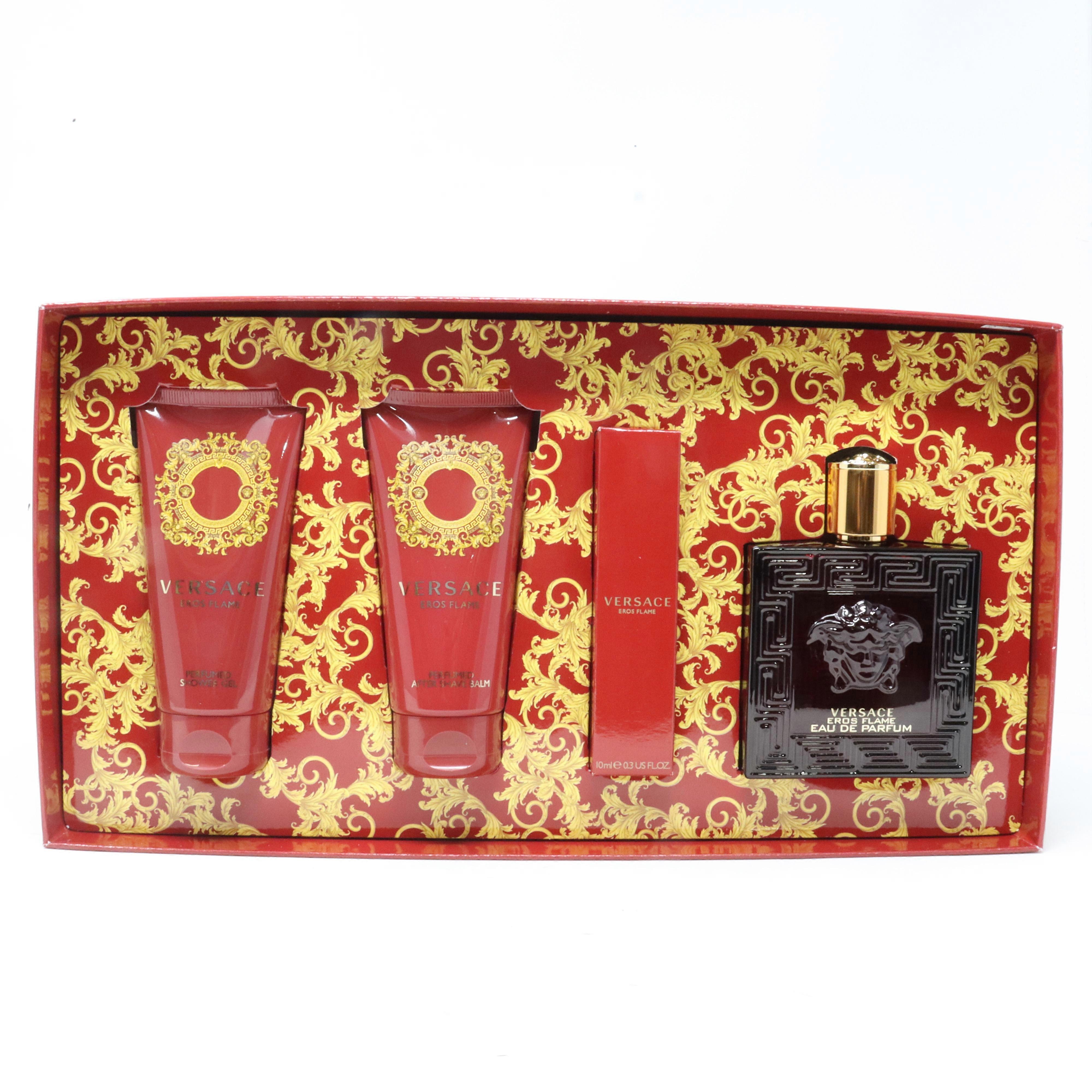 Versace Eros Flame Eau De Parfum 4-Pcs Set  / New With Box