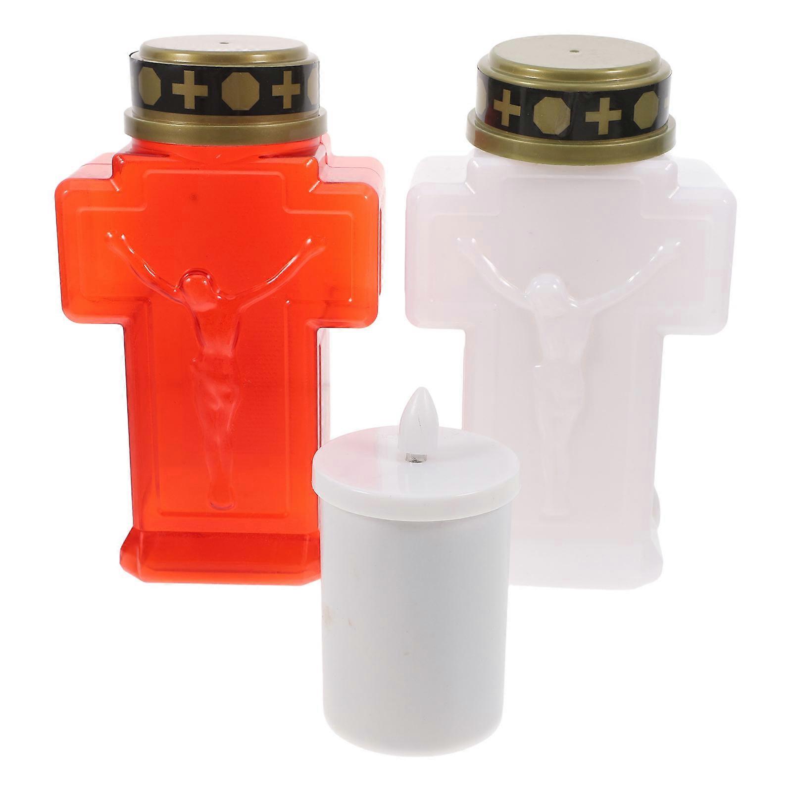 Electronic Candle for Garden Memorial Use 2Pcs Flickering Candle