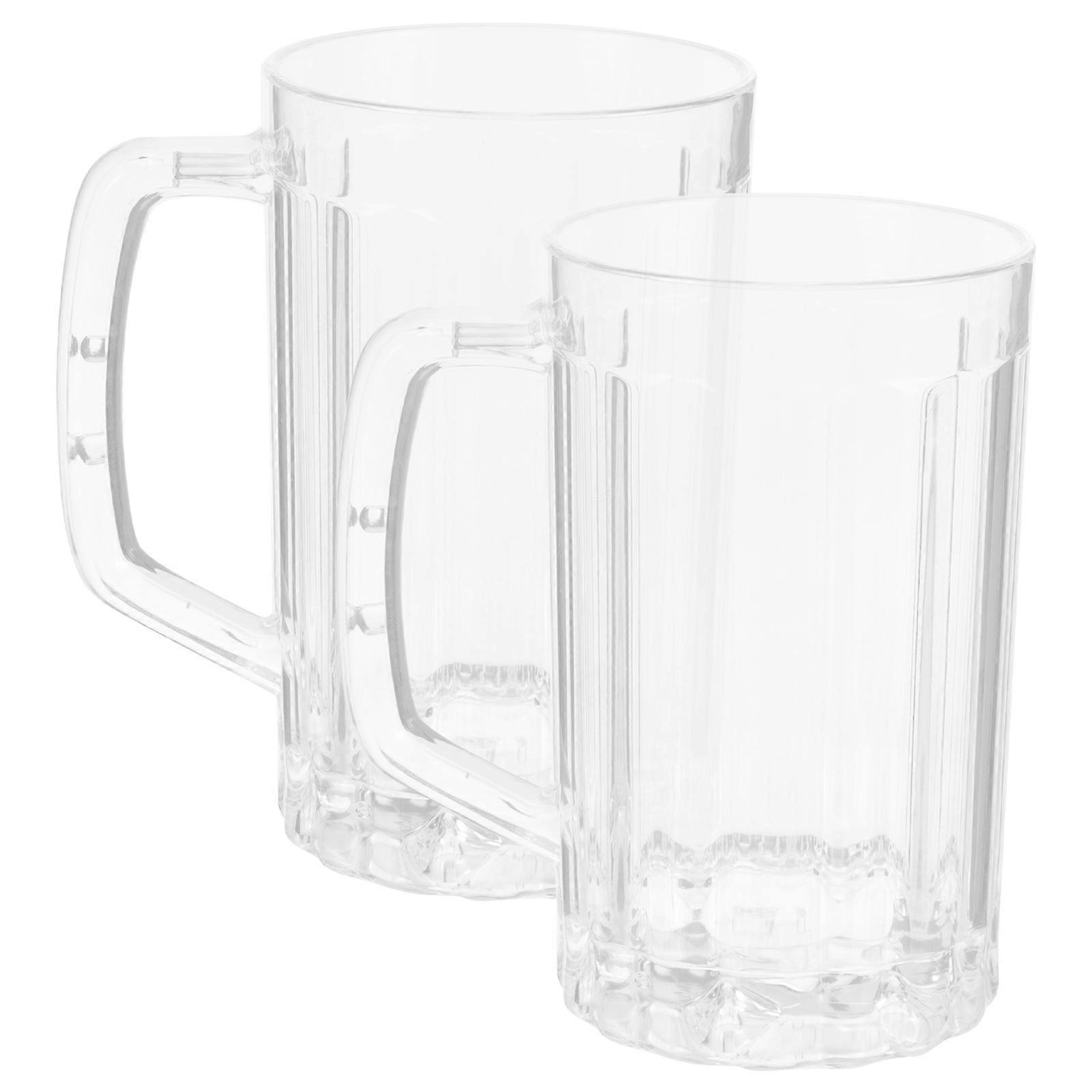 Beer Mug Reusable Reusable Cup for Household Beer Drinking 2Pcs Transparent