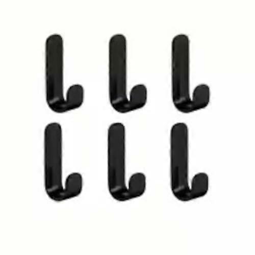 Adhesive Wall Hooks Black Waterproof Strong SelfAdhesive Removable for Dorm Bathroom Kitchen