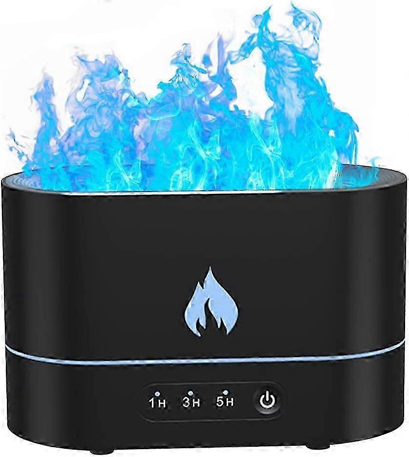 Flame Aroma Diffuser 250ml Essential Oil Diffuser with Flame USB Ultrasonic Humidifier with Timer Function Aromatherapy Diffuser with Waterless Auto-O