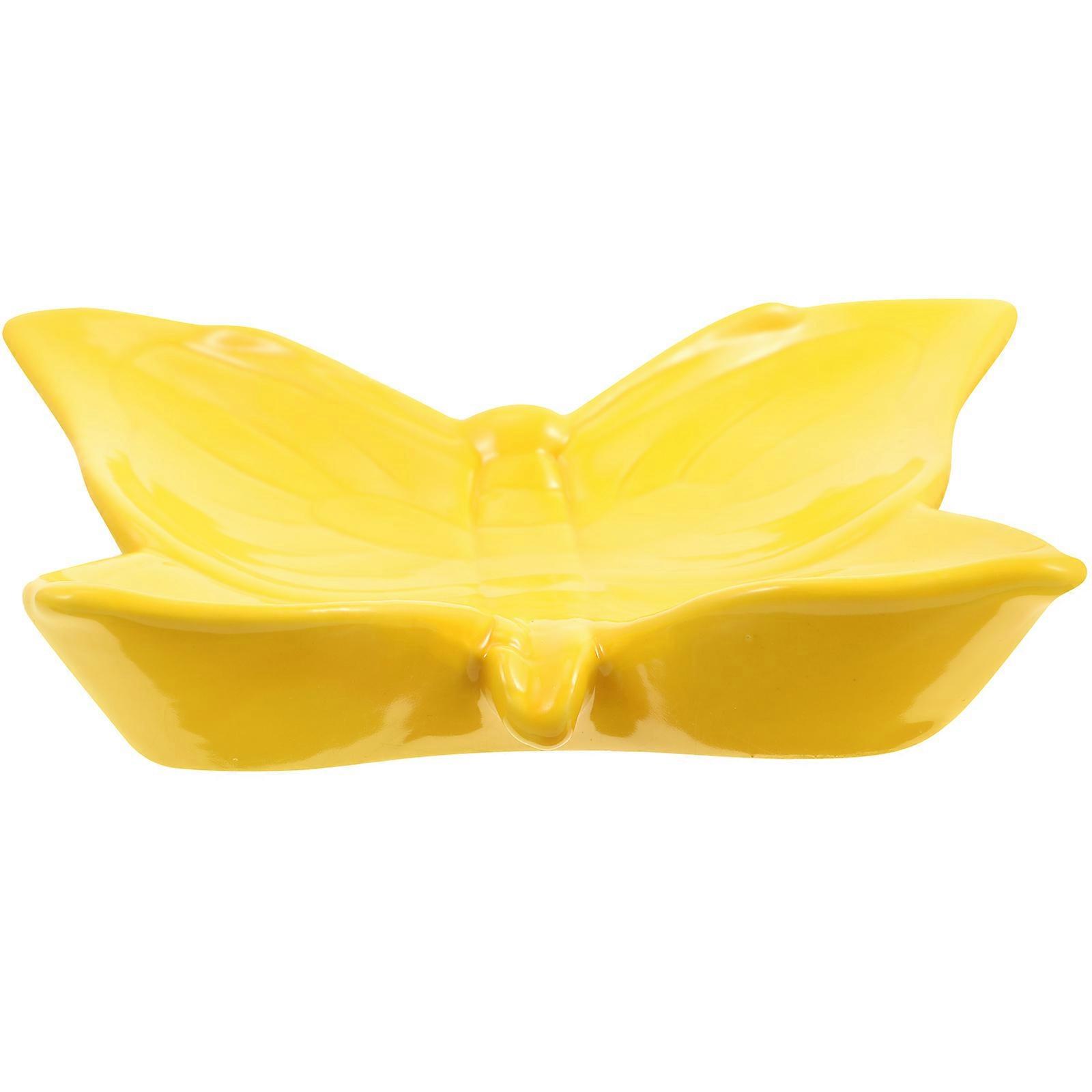 Decorative Ceramic Soap Dish Butterflies Pattern for Bathroom Use