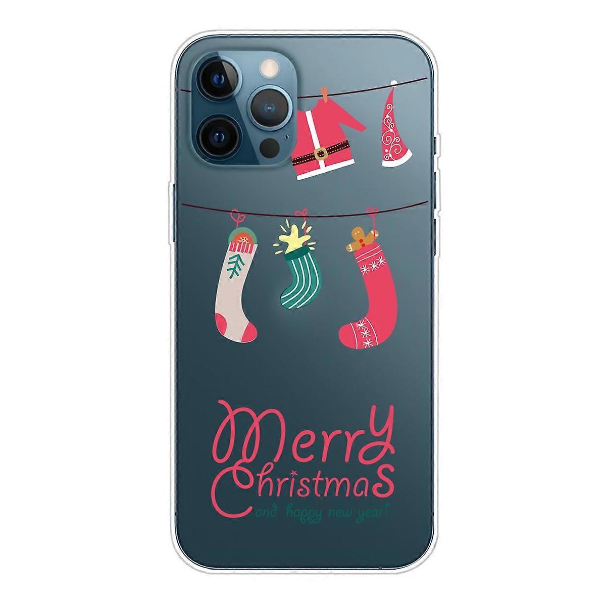 For iPhone 16 Pro Case Christmas Pattern Printing Soft TPU Phone Cover