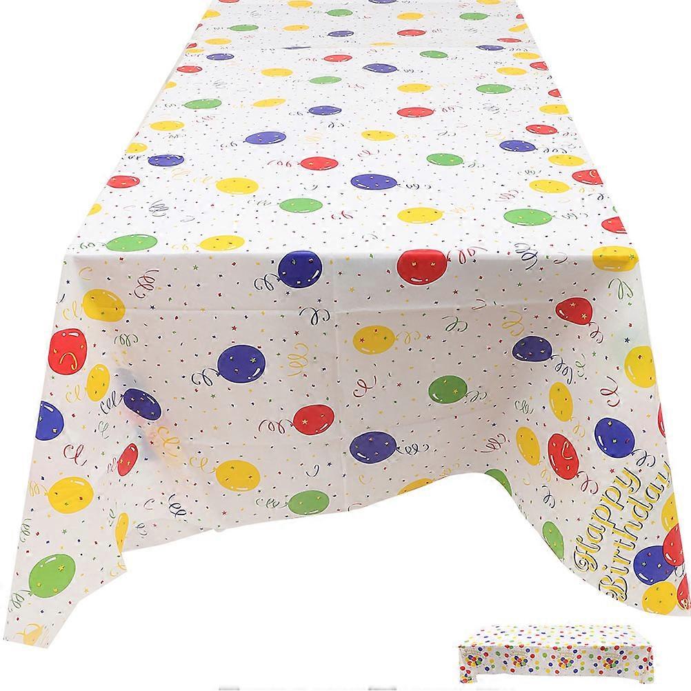 Thickened Birthday Tablecloth Plastic Tablecloth for Party 6Pcs Set