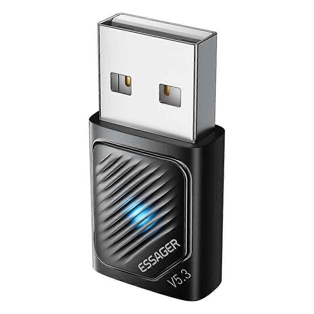 ESSAGER USB Bluetooth-compatible 5.3 Adapter 20m Signal Range Plug and Play Compatible with Windows 