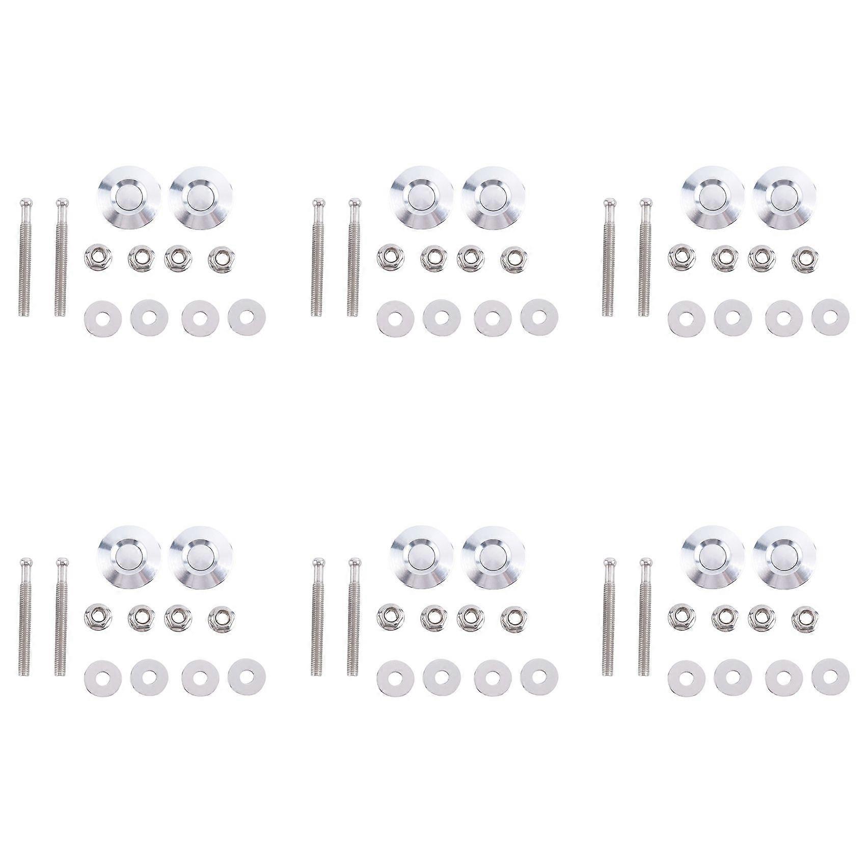 12X Long Push Button Quick Release Hood Pins Bonnet Lock Clip Latch Bumper Kit