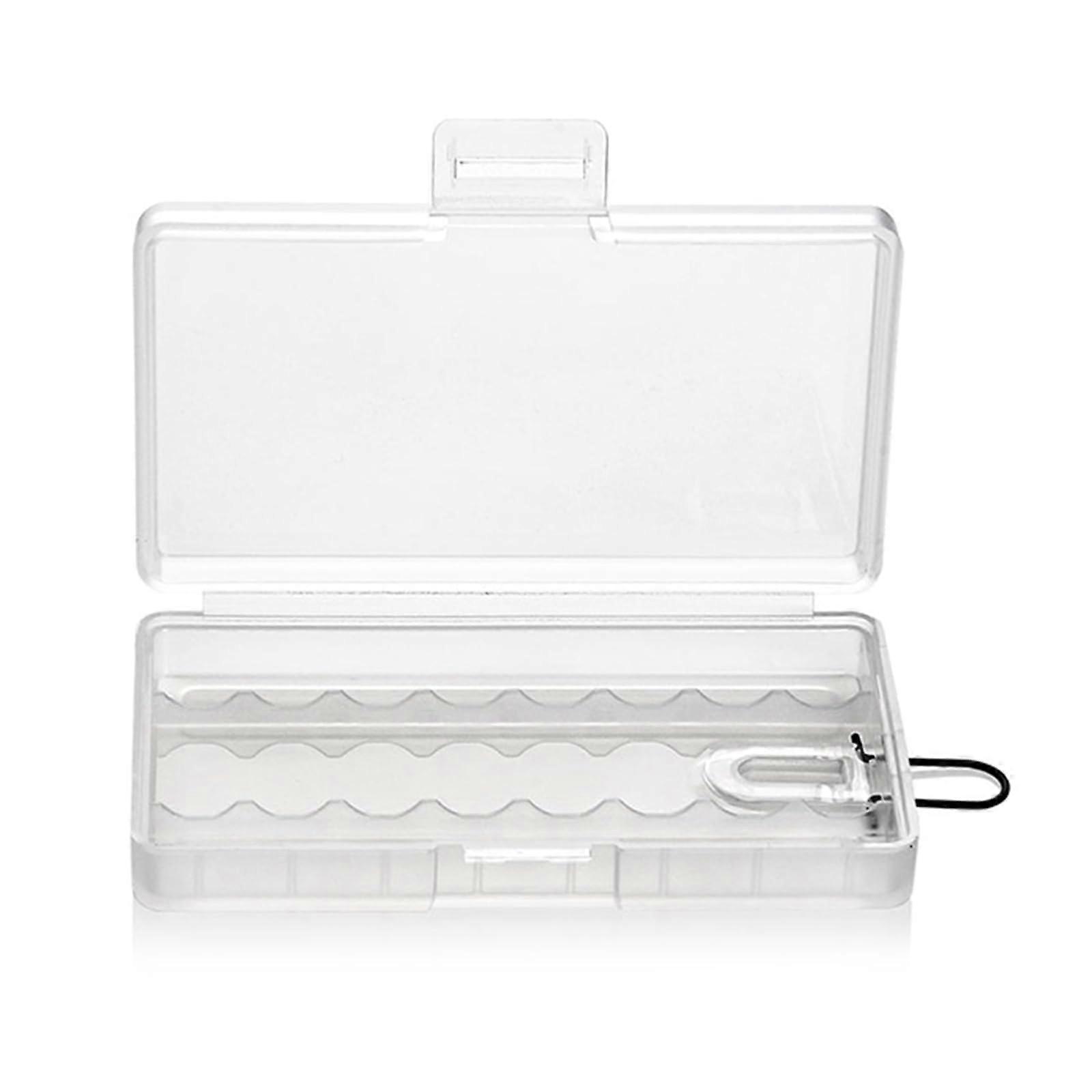 AAA Battery Holder 8Slot Transparent MultiColor Storage Case with Hook for Easy Hanging