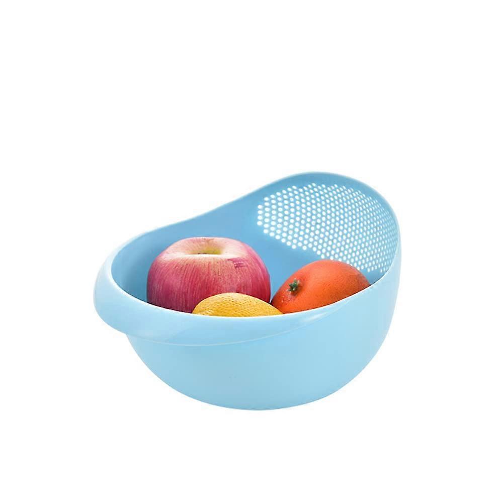 2in1 Rice Washing Bowl and Vegetable Strainer Basket, Durable Plastic Kitchen Tool