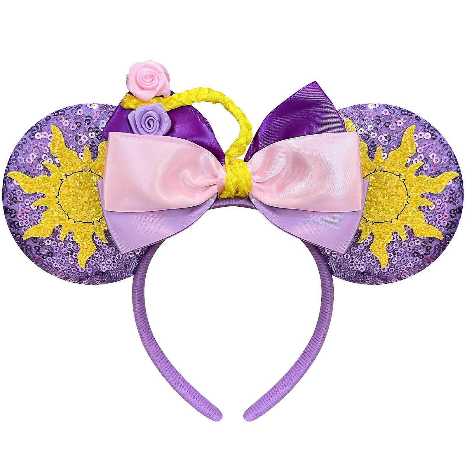 Mouse Ears Headband for Adults, Braid and Star Sequin,  for Theme Park Trips