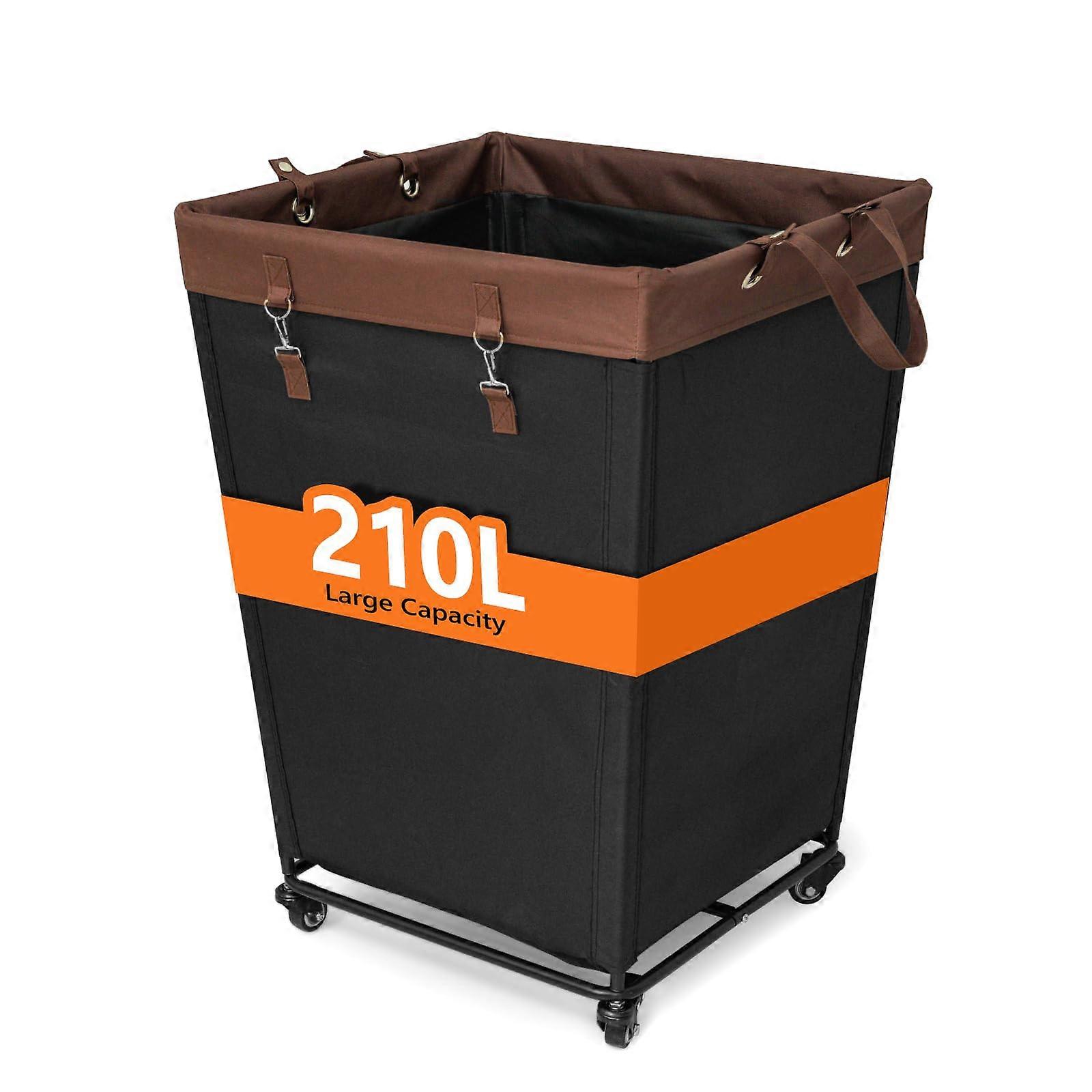 Rolling Laundry Basket 210L Large Hamper with Lockable Wheels Handle and Removable Liner for Home