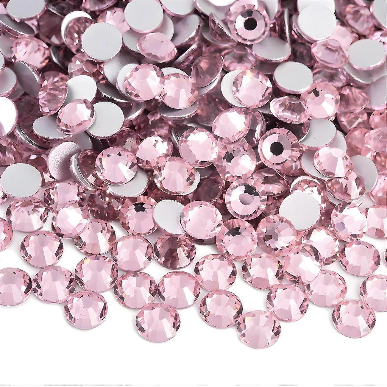 Light Pink SS12 3mm Flatback Rhinestones 4000pcs for Nail Art and Crafts with  Reflection