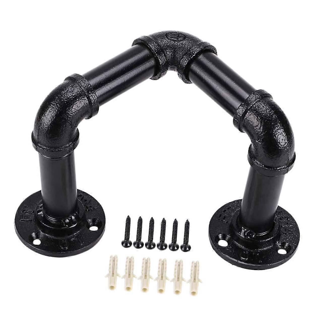 Industrial Towel Rack Rustic Pipe Wall Mounted Holder for Bathroom and Kitchen Storage