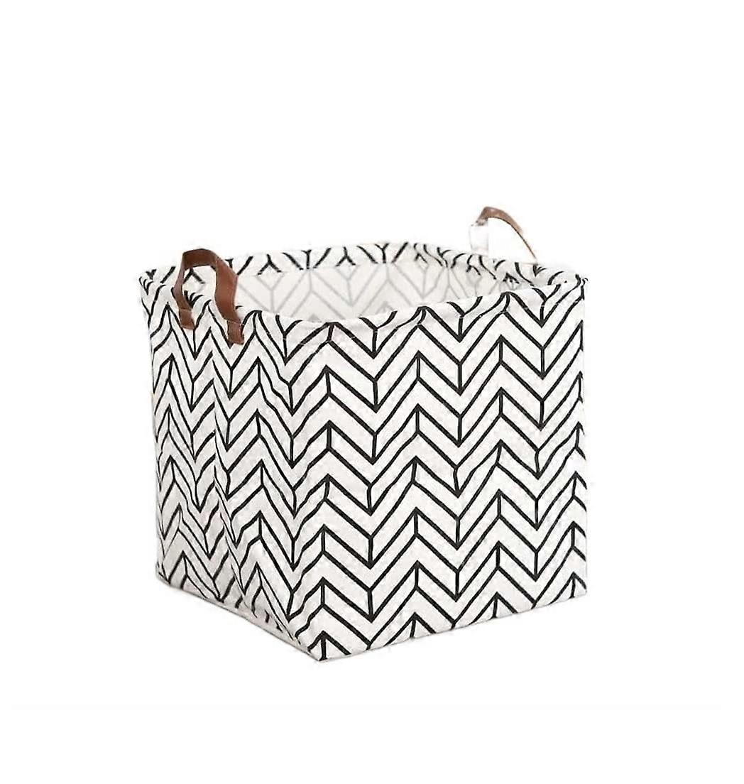 Foldable Waterproof Fabric Laundry Basket Hamper for Clothes Storage, Square 32x32, Color C