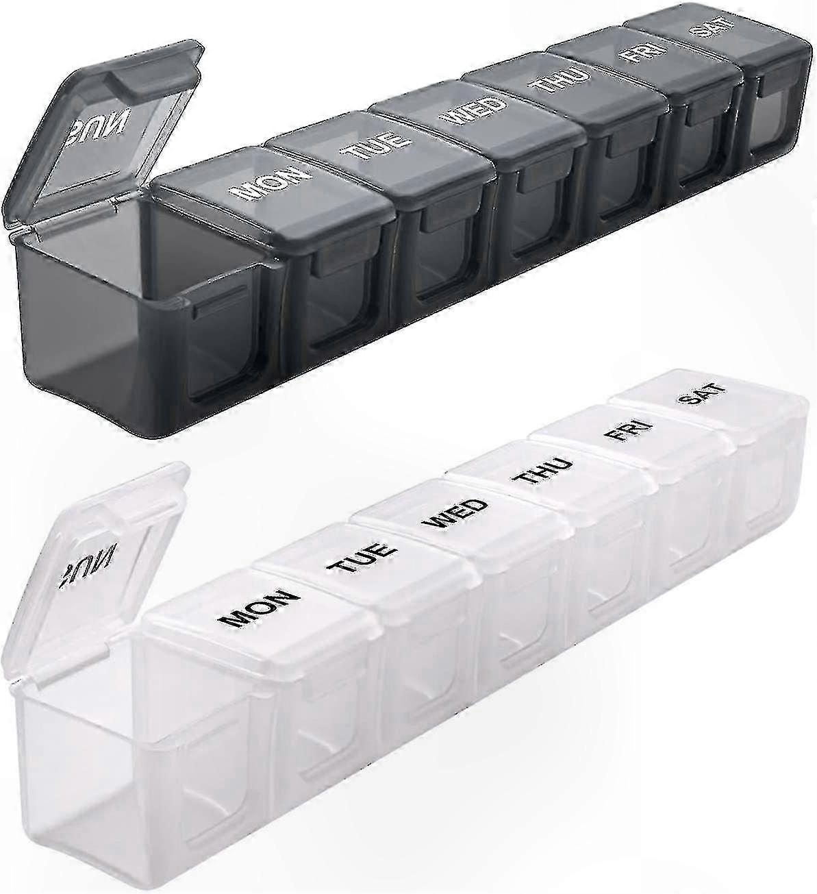 Weekly Pill Organizer 2 Pack, XL Size for Easy Medication Management