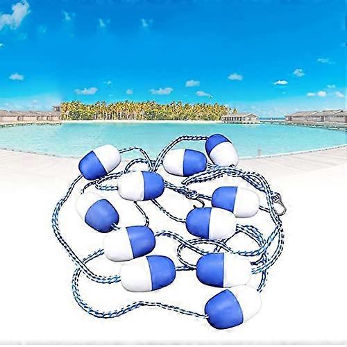 Pool Safety Rope 8m with Floats, RustResistant Hooks, Swimming Pool Lane Divider for Depth Separation