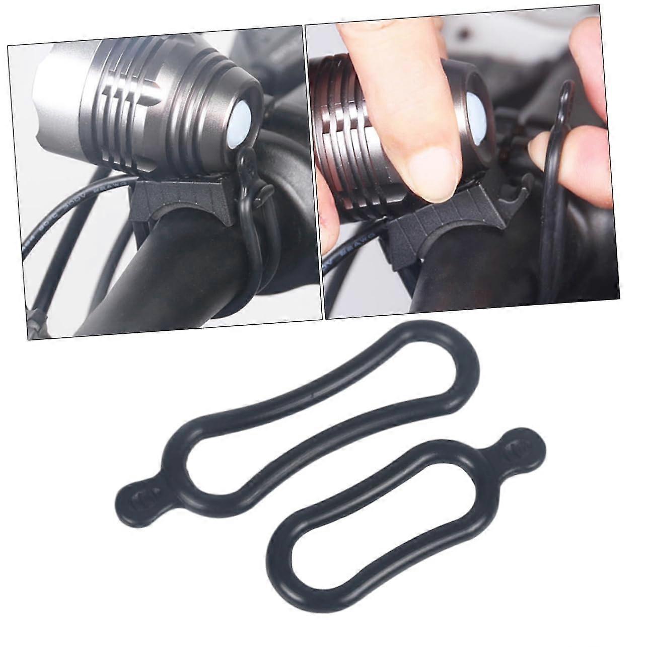 2pcs Silicone Bike Handlebar Light and Phone Holder Strap with Secure Quick Installation