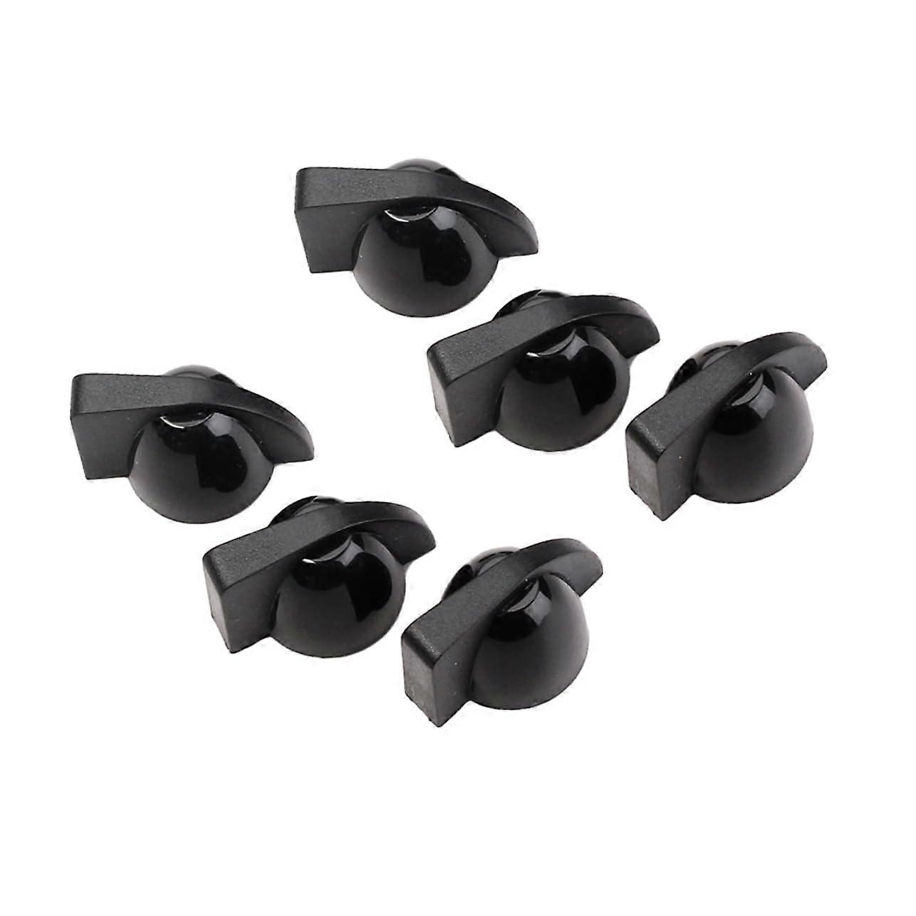 6pcs Black Guitar Pedal Knobs with Improved Grip and Clear Marker for Amplifier Control Replacement