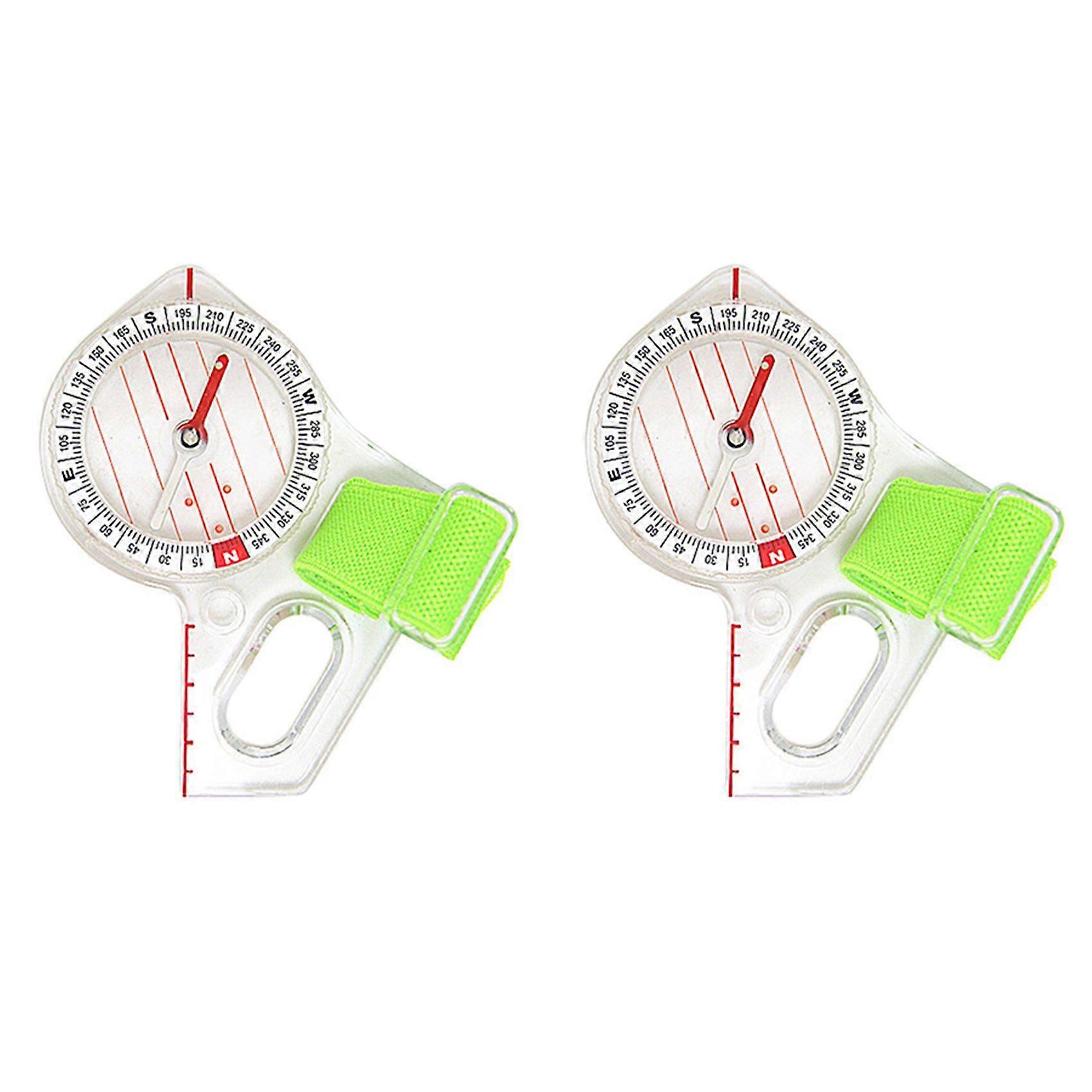 2X Professional Outdoor Thumb Compass Competition Elite Direction Compass Portable Compass Map Scale