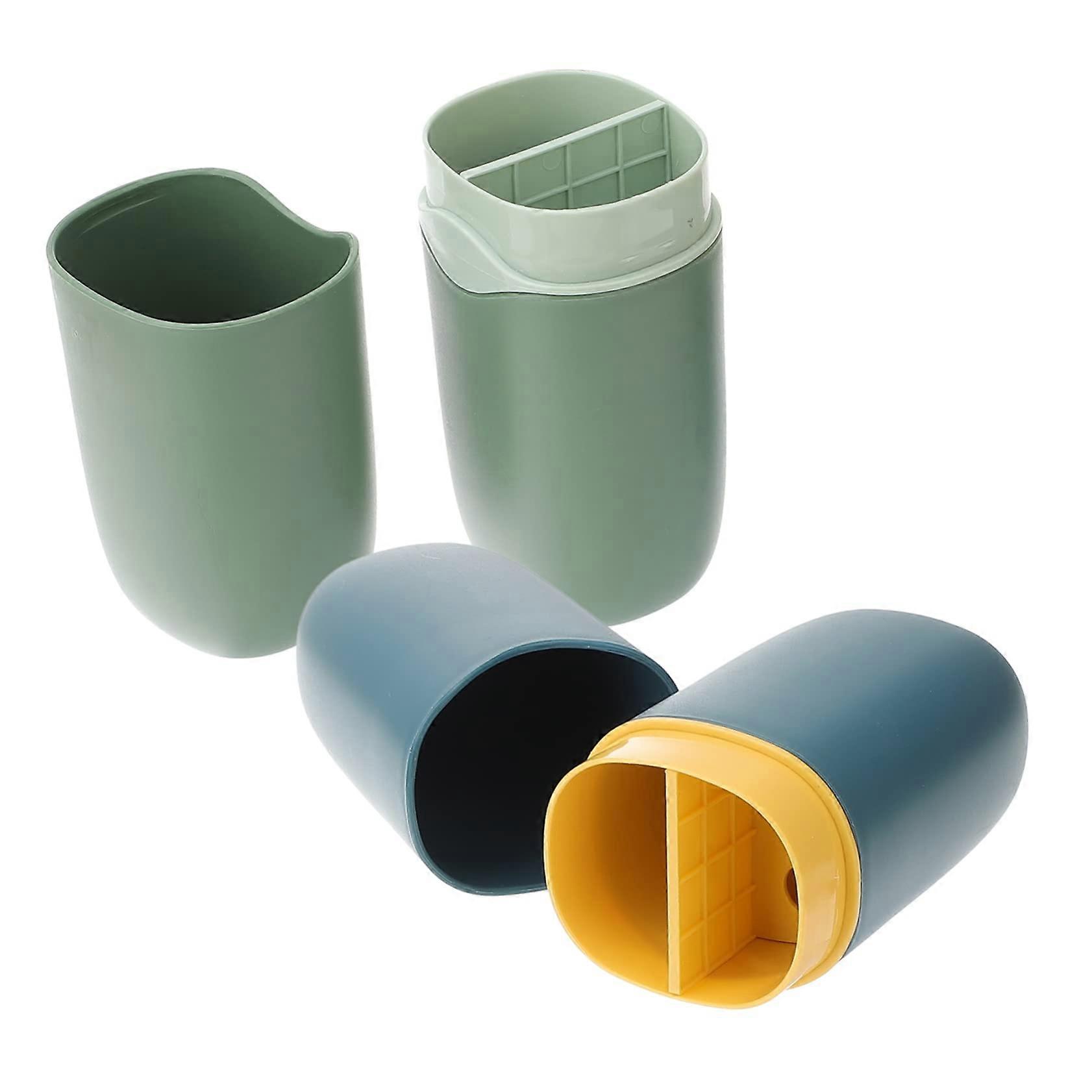 2pcs Travel Toothbrush Holder Set Compact Toothbrush and Toothpaste Case for Camping