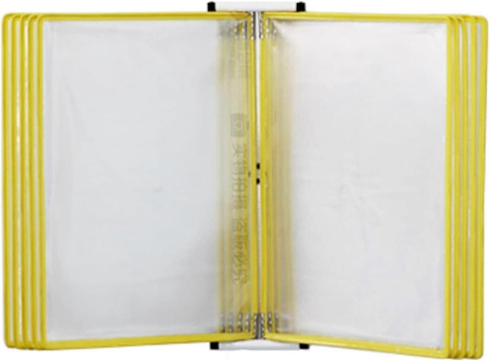 Wall Mounted Document Holder with Double Sided Flip File Organizer, 10 Page A4 Multicolor Pockets