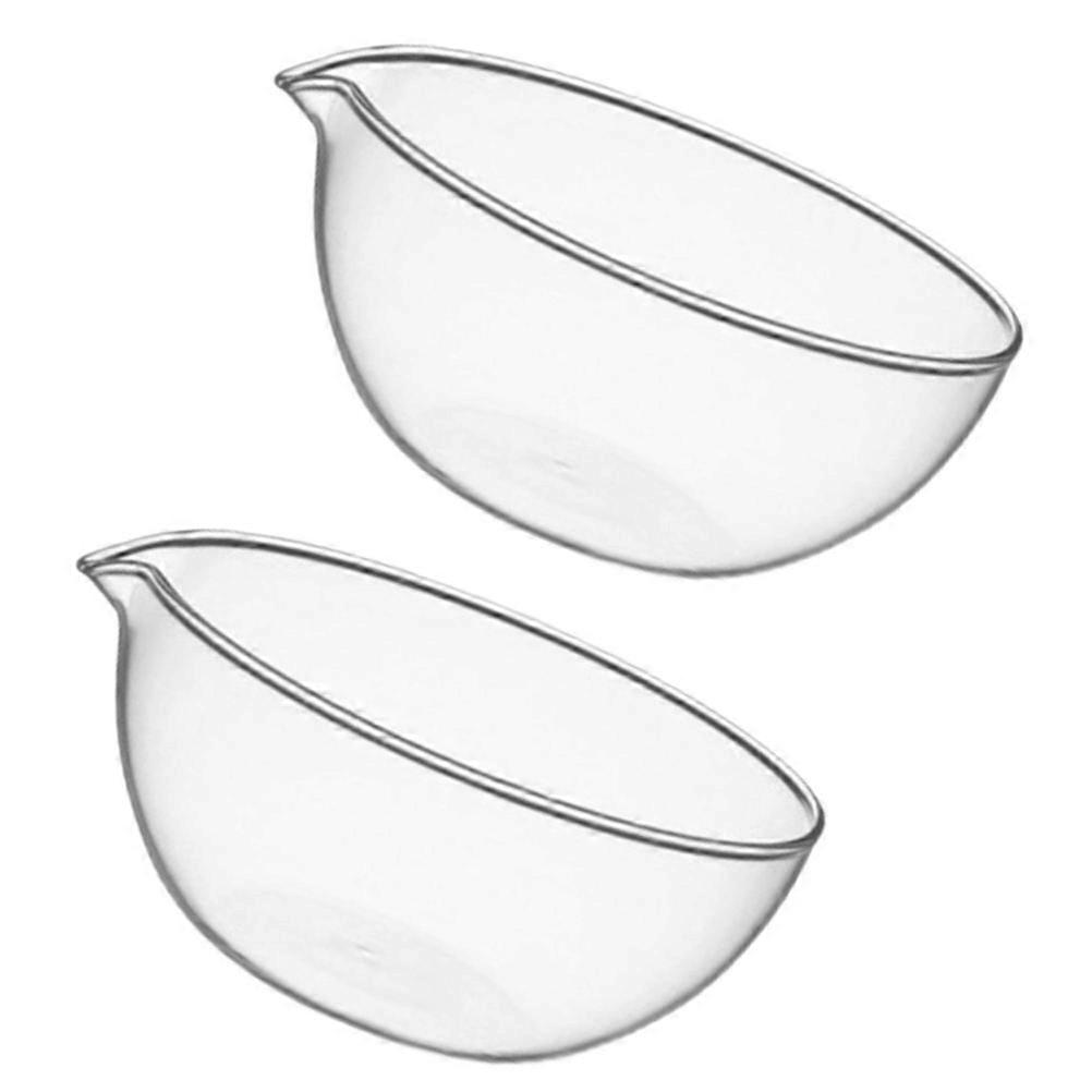Glass Salad Bowl for Serving with 2Pcs Transparent Kitchen Tableware Containers