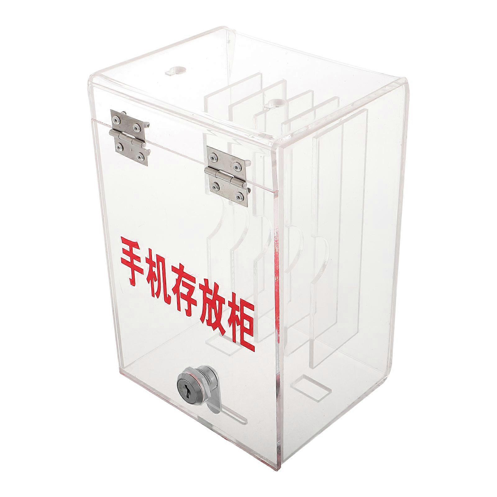 Transparent Acrylic Phone Locker Box Lockable Storage