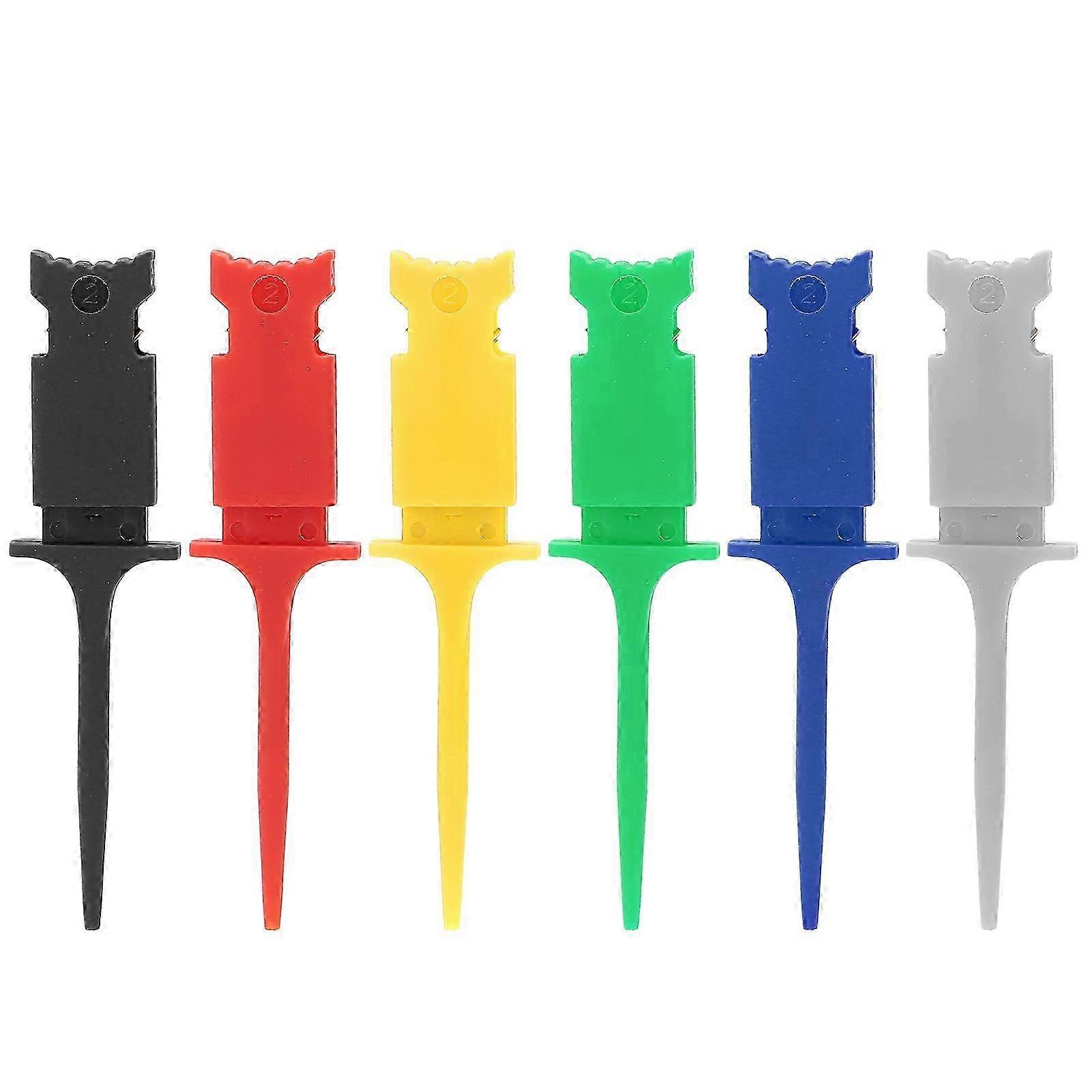 6Pcs Test Hook Mini IC Testing Clip Set PA Multiple Colour for Repairing Maintenance