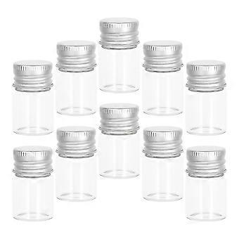 10 Mini-Glasfläschchen mit Aluminium-Schraubverschluss – 7 ml Leerfläschchen – Reisebehälter – Wunschfläschchen für Pulver, Süßigkeiten und Flüssigkeiten