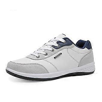 Ediodpoh Herrenschuhe, modische Freizeitschuhe aus Leder, Schnürschuhe für Outdoor-Aktivitäten, geeignet für Sport und Alltag, Herrenschuhe, Weiß, Größe 48