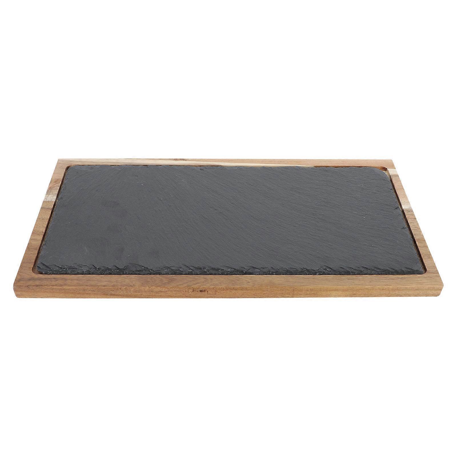 Long Rectangular Solid Wood Tray Steak Accessory for 1Set