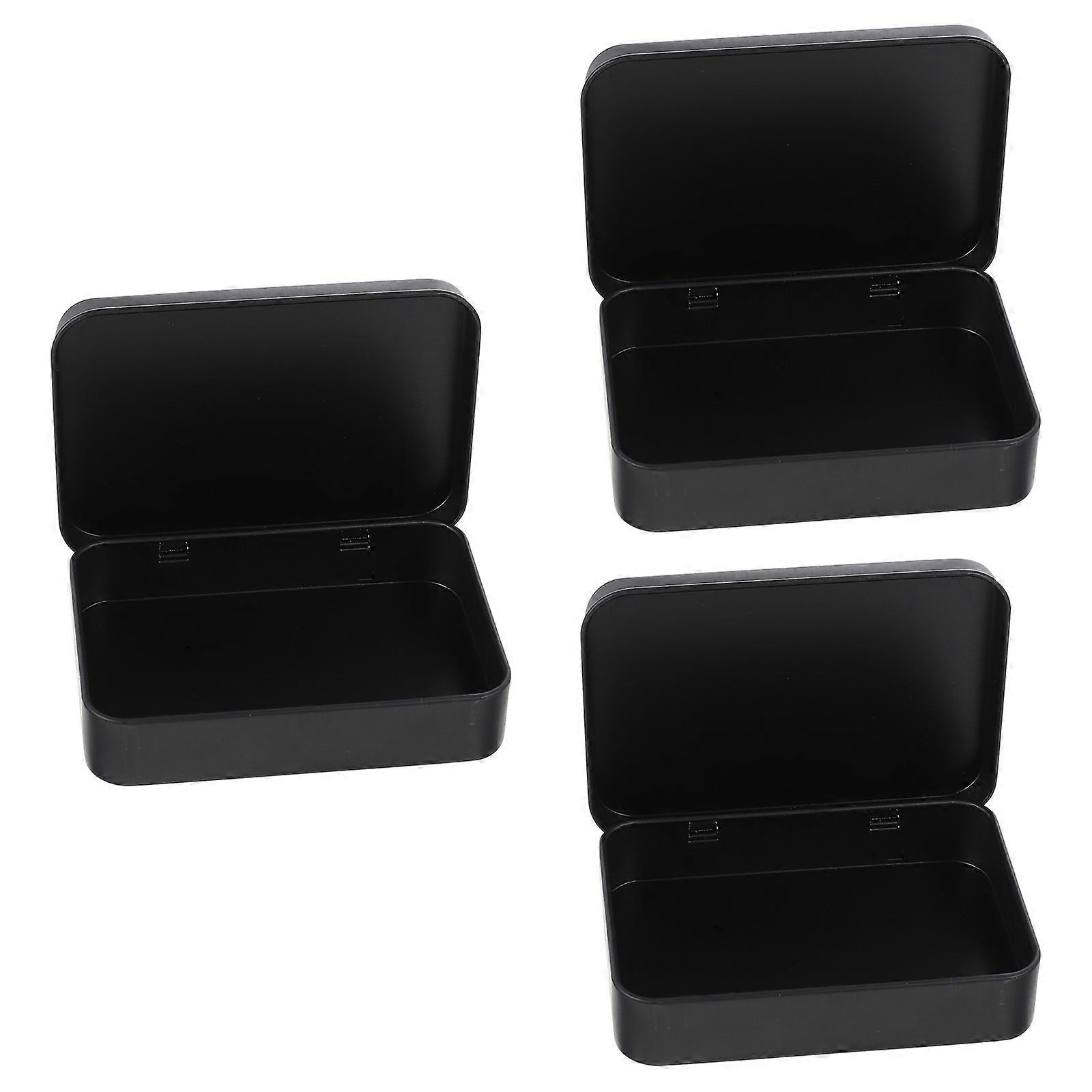 3Pcs Multi-purpose Plaything Cards Box Iron Game Cards Storage Case Rectangular Box