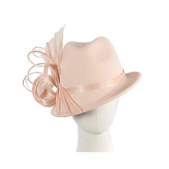 Beige ladies winter fashion felt fedora hat by Fillies Collection F686 F686BE