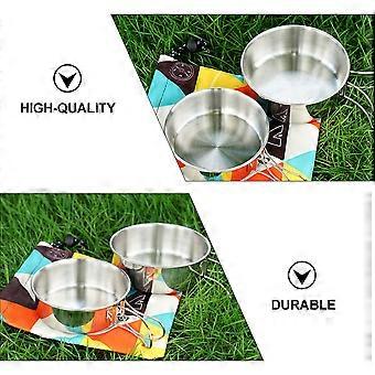 Portable Stainless Steel Bowls for Outdoor Activities 1Set of 2 Foldable Bowls