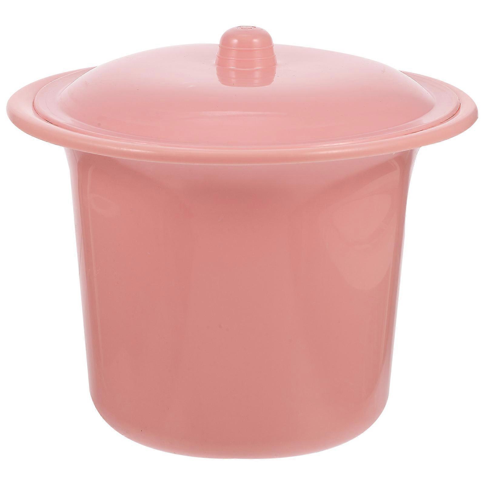 Household Urinal Pot Thick Plastic Multi-Function with Lid Pink for Storage