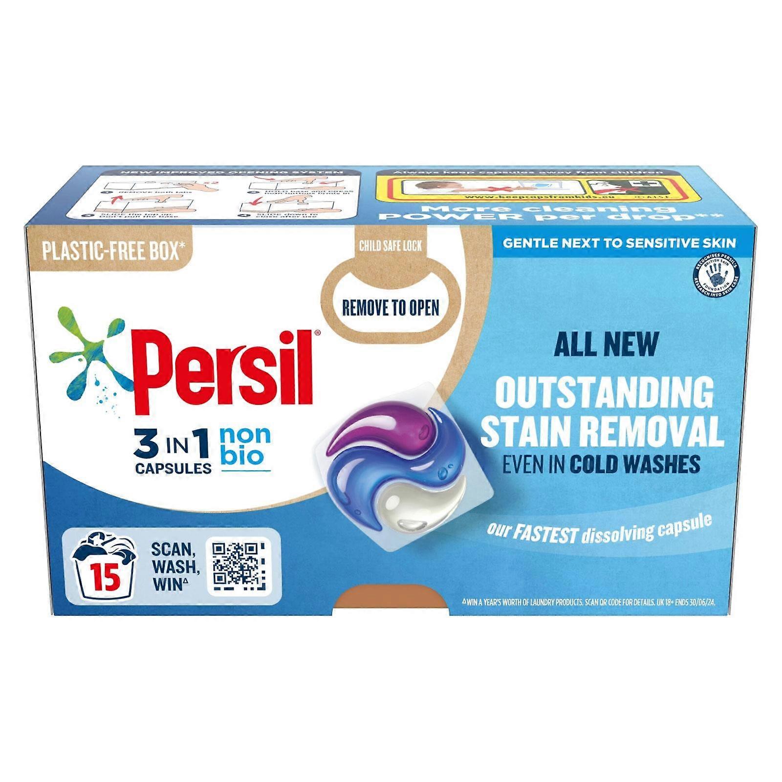 Persil 3 in 1 Non Bio Laundry Capsules 15 Washes