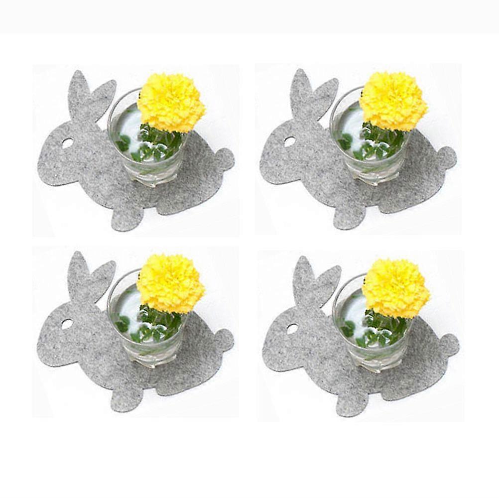 Table Mat for Easter Grey Rabbit Pattern with Table Protection 24Pcs Fabric Placemats