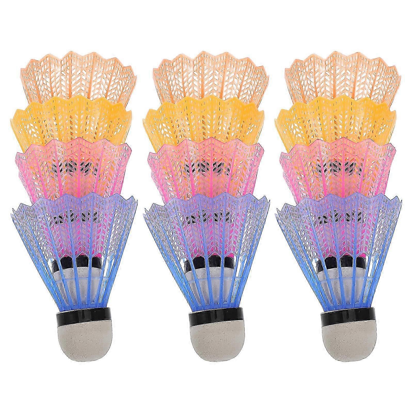 Badminton Plastic Shuttlecocks for Playing 12Pcs Durable Training Balls Set