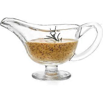 Classic glass Gravy Boat with handles, 10 ounces, for catering, holiday, small family, dinner, party