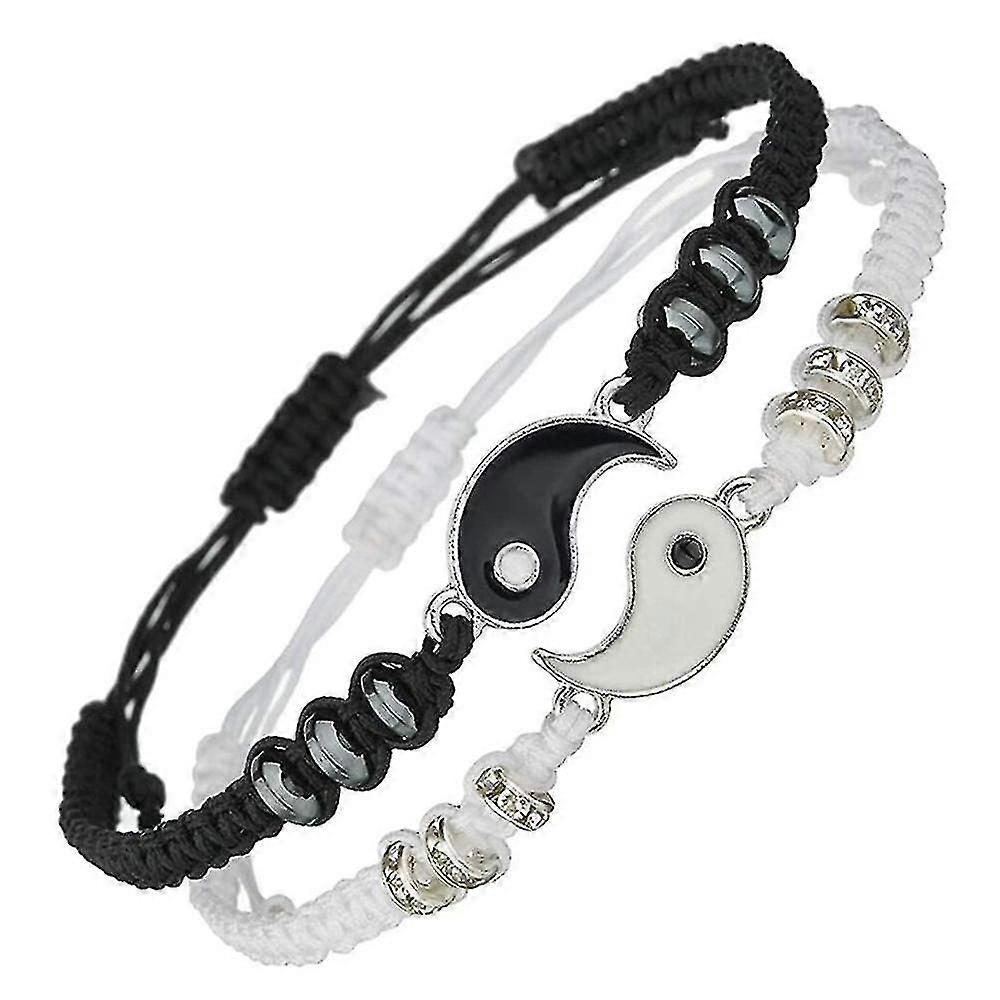 2pcs Yin Yang Friends Or Couples Bracelets Gift