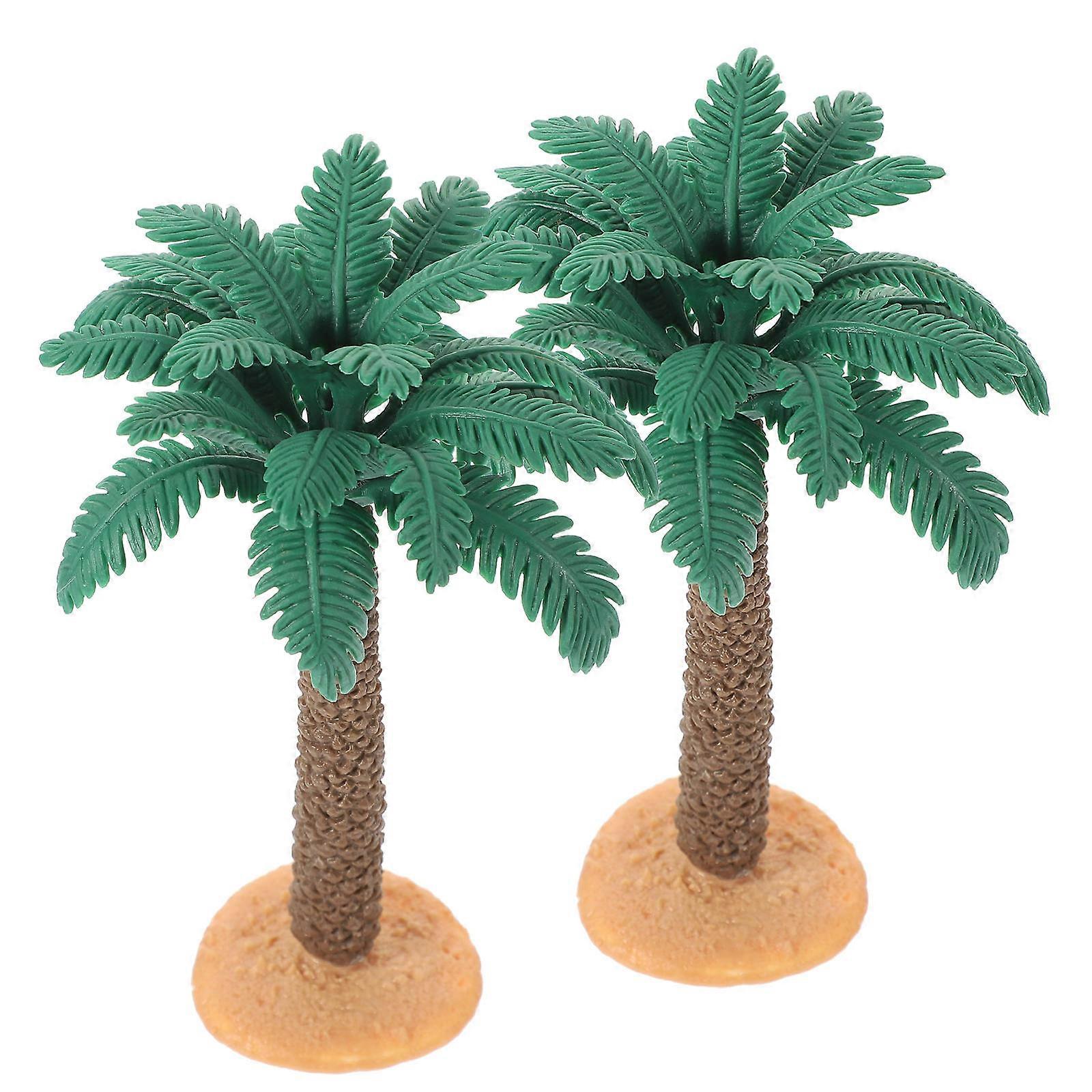 Simulation Palm Trees Model for Decoration 2Pcs Plastic Artificial Trees