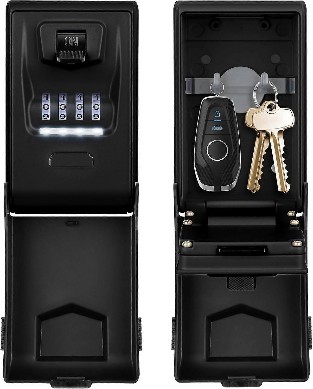 Wall Mounted Key Lock Box, 4-Digit Combination Lockbox Key Storage Lock Box Waterproof Security LockBox