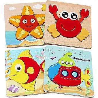Wooden Puzzles for Toddlers 1 2 3 Years Old6 Animal Shape Jigsaw Puzzle Toy,Early Learning Educational Preschool Montessori Toys Gift for Boys Girls