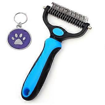 Dubbelzijdige ondervachthark voor honden en katten - hark en ontklittingstool voor verzorging, extra breed