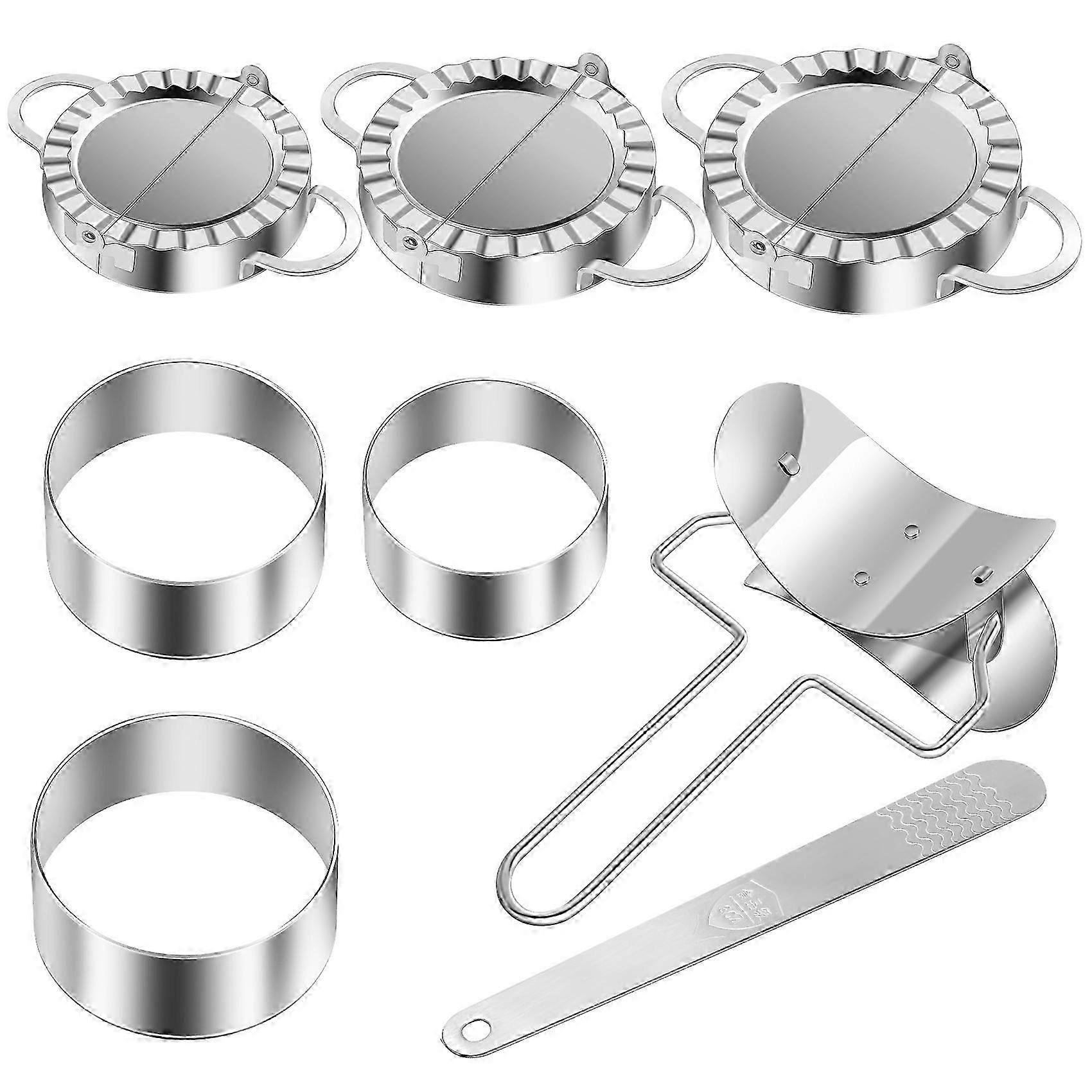 Dumplings Maker 8 PCs,Empanada Mold and Cutter,Stuffing Spoon [XR]