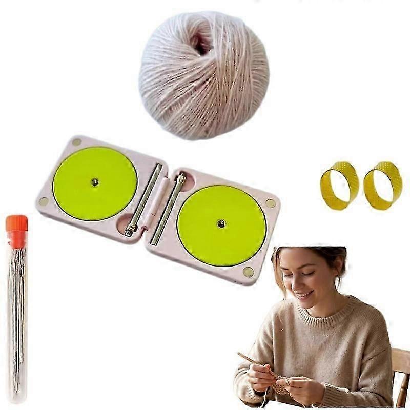 Portable Foldable Double Yarn Winder Spinner for Knitters Crocheters